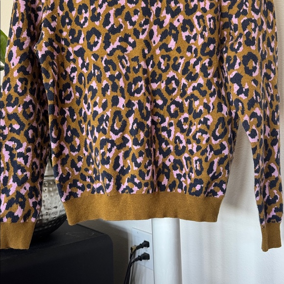 J Crew Leopard Wool Blend Crew Sweater Sz S - Picture 6 of 11